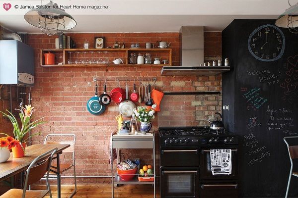 A Converted Warehouse in East London , Heart Home magazine Heart Home magazine 인더스트리얼 주방