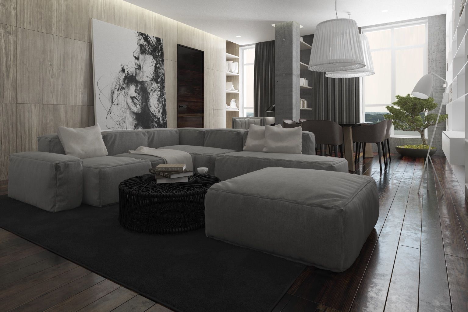 Luxury minimalism, MC Interior MC Interior غرفة المعيشة