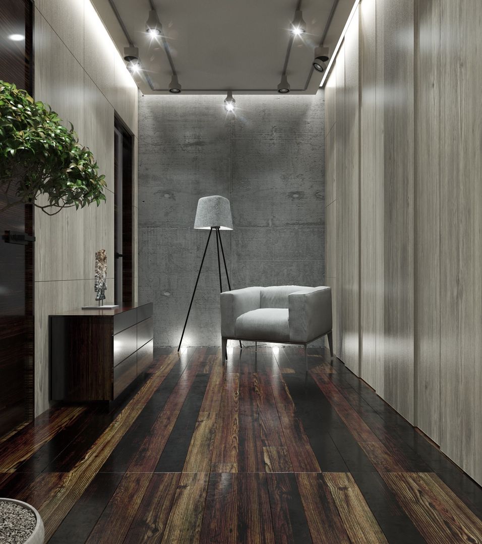 Luxury minimalism, MC Interior MC Interior Minimalist corridor, hallway & stairs