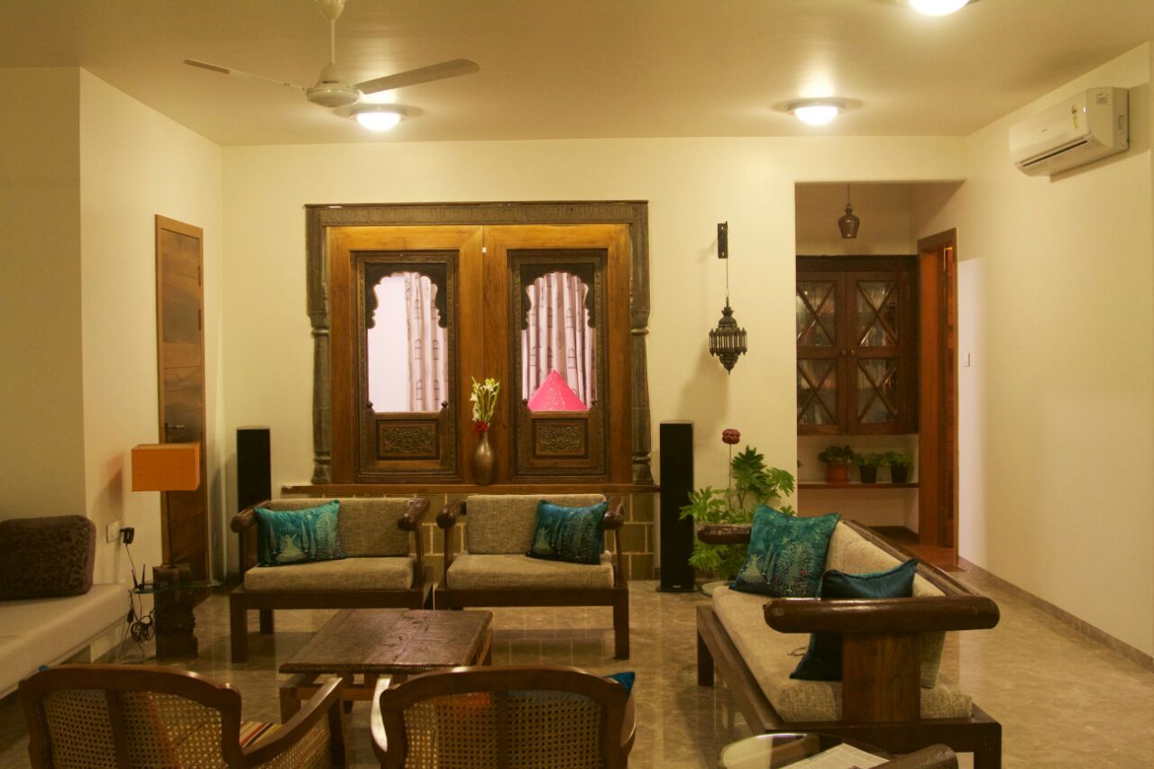 interior project : residential apartment, uttara and adwait furniture uttara and adwait furniture Asian style living room