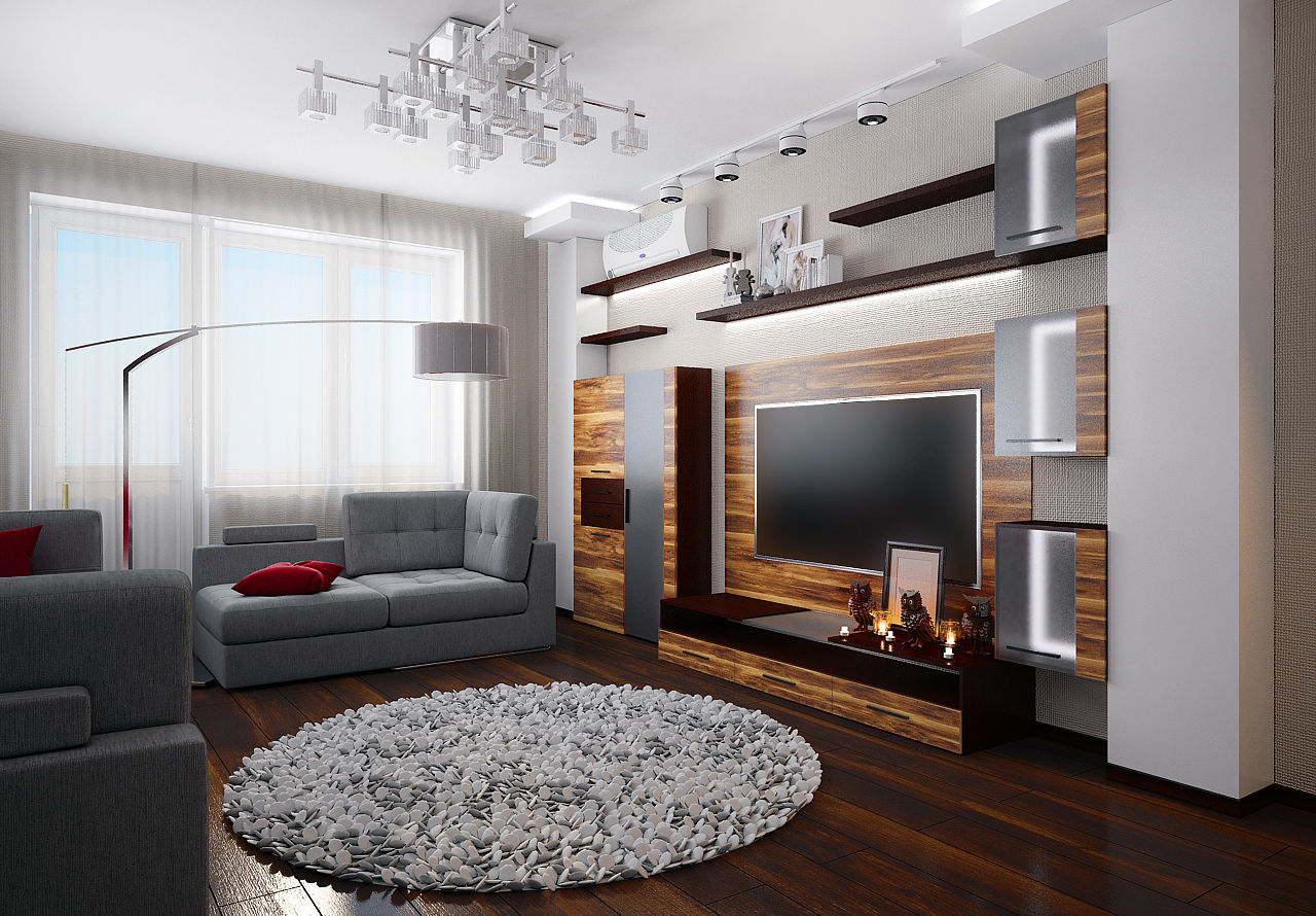 Проект 3х комнатной квартиры в Харькове, Инна Михайская Инна Михайская Modern living room