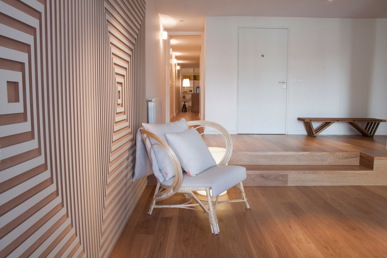 Piso en Palermo · Paula Herrero | Arquitectura, Paula Herrero | Arquitectura Paula Herrero | Arquitectura Modern living room Wood Wood effect