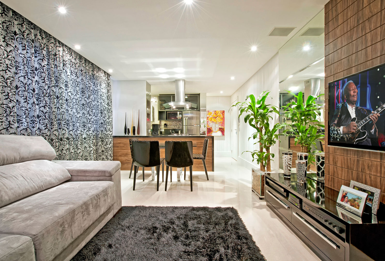 Apartamento Conjugado, Luciana Hara Arquitetura Luciana Hara Arquitetura 모던스타일 거실