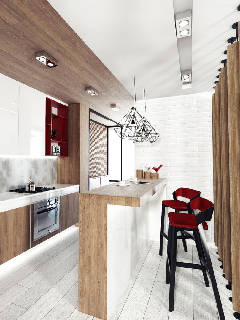KEKS’S APARTMENT, IK-architects IK-architects Minimalistische keukens