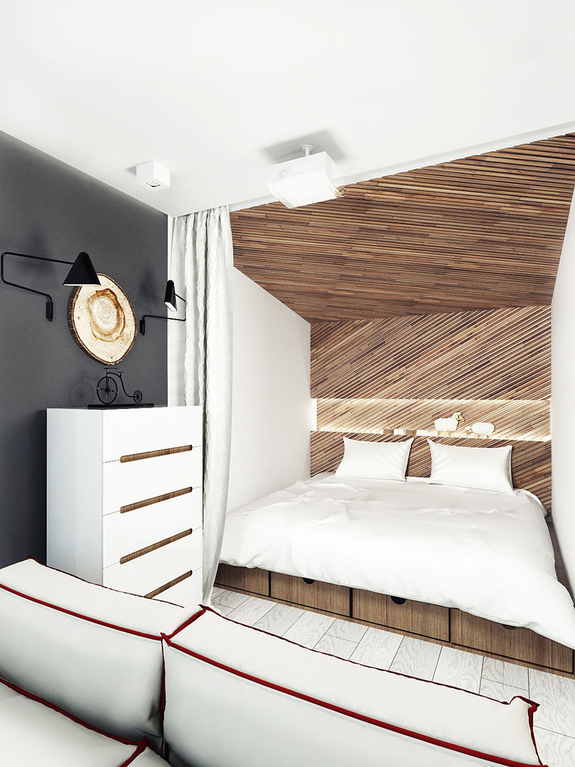 KEKS’S APARTMENT, IK-architects IK-architects Phòng ngủ phong cách tối giản