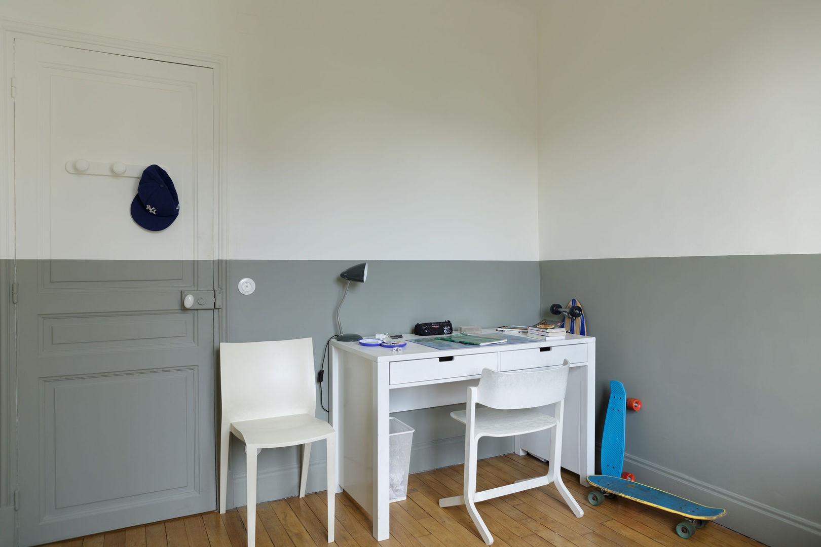 Quand la peinture structure claire Tassinari Chambre minimaliste