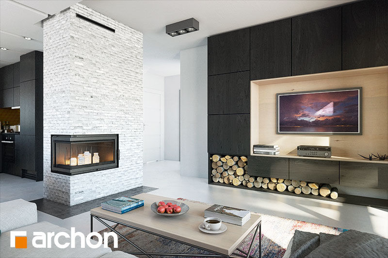 Odpocznij przy kawie, ArchonHome.pl ArchonHome.pl Modern Living Room Fireplaces & accessories