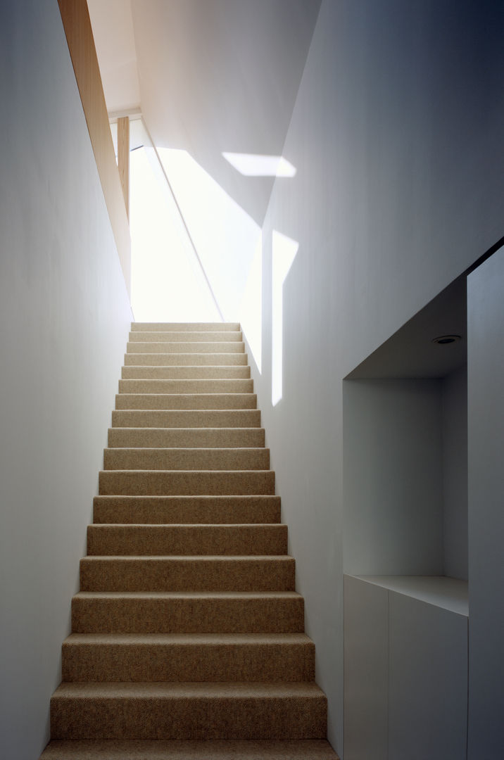 向原の家, 向山建築設計事務所 向山建築設計事務所 Modern corridor, hallway & stairs Wood Wood effect