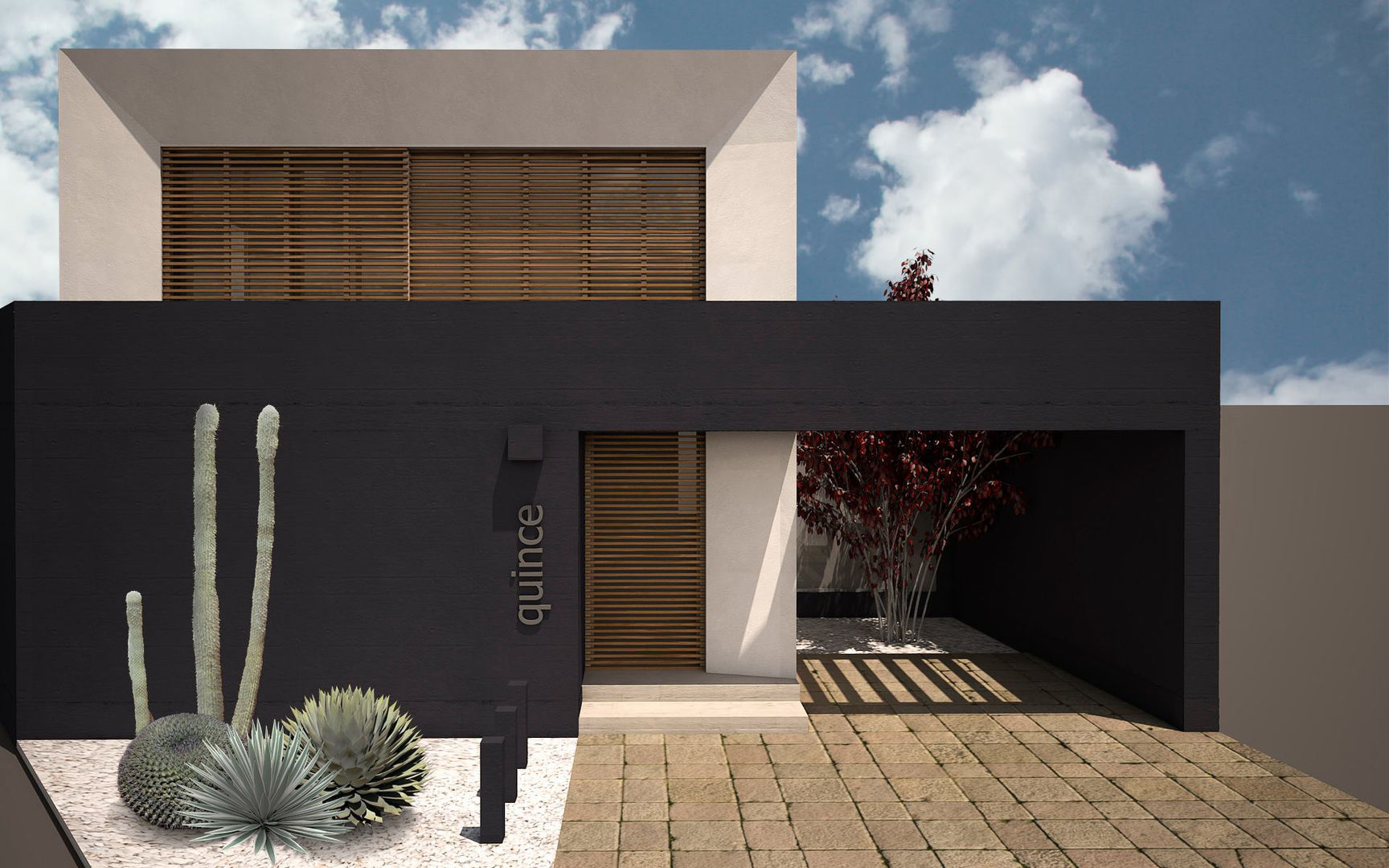 RENDER DE DÍA Región 4 Arquitectura Casas minimalistas