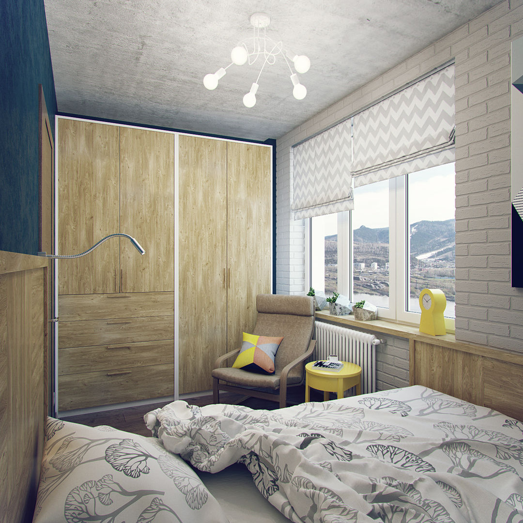 Small apartment for my friend, Студия дизайна Марии Губиной Студия дизайна Марии Губиной Small bedroom