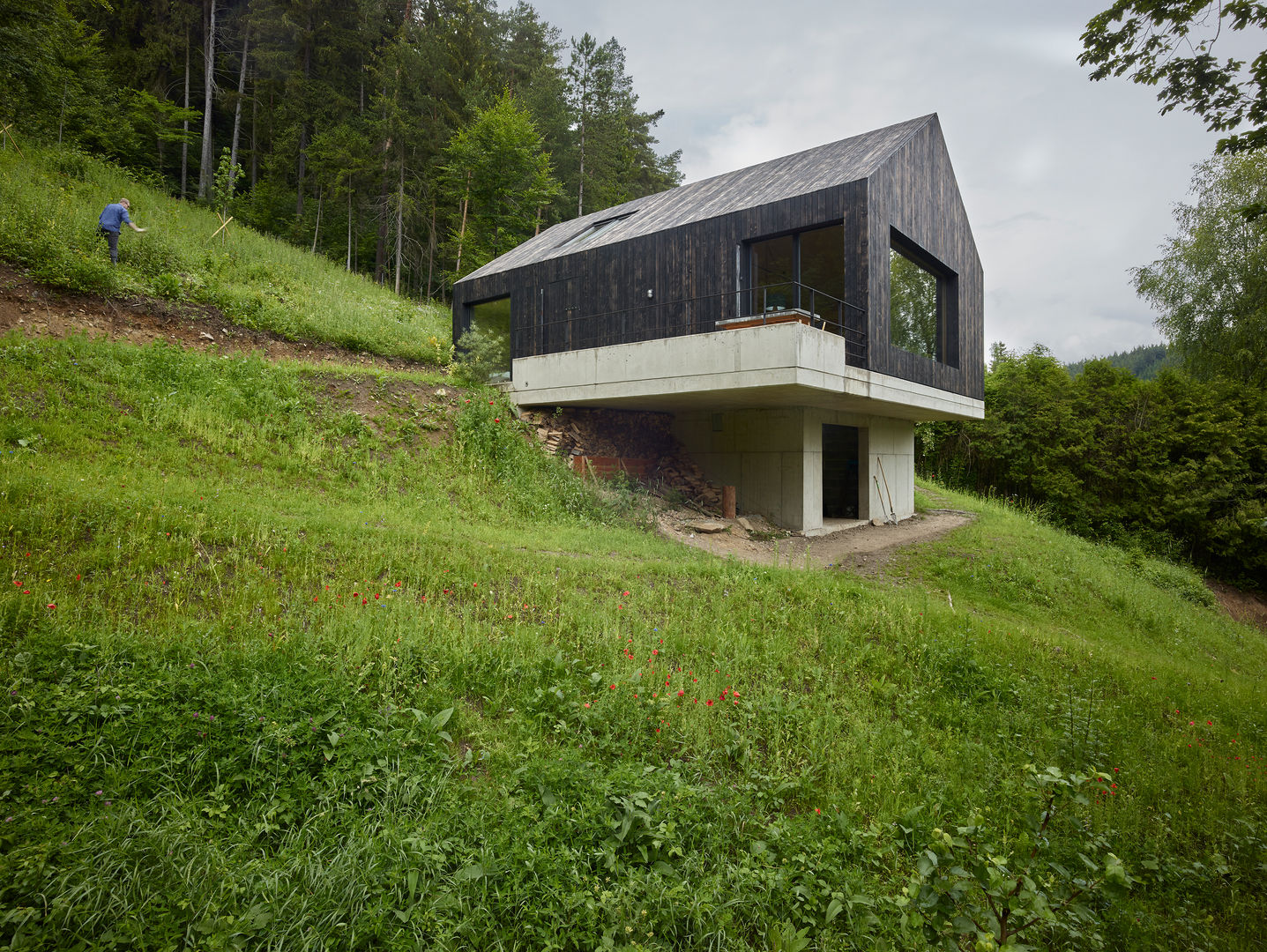 Modernes Holzhaus am See mit Traumausblick, Backraum Architektur Backraum Architektur モダンな 家 木 木目調