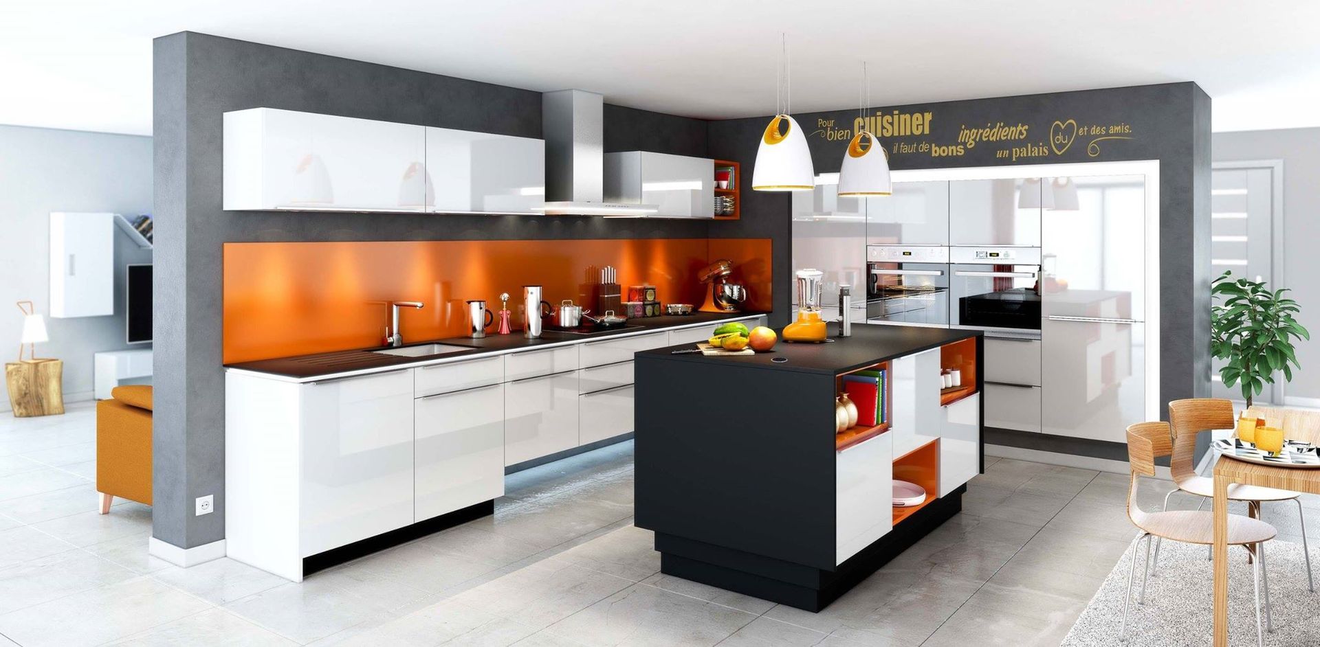 Modèles de cuisines, Atelier Cuisine Atelier Cuisine Modern Kitchen Comptoir,Ébénisterie,Biens,Un meuble,Cuisine,Appareil de cuisine,Orange,Cuisinière,Nourriture,Design d'intérieur