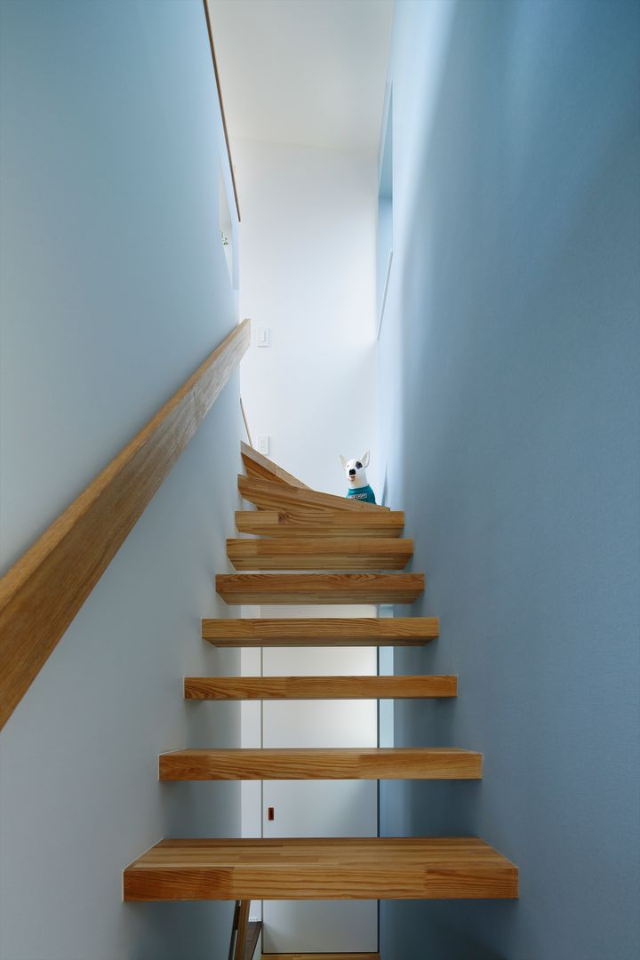 高津の家, 向山建築設計事務所 向山建築設計事務所 現代風玄關、走廊與階梯