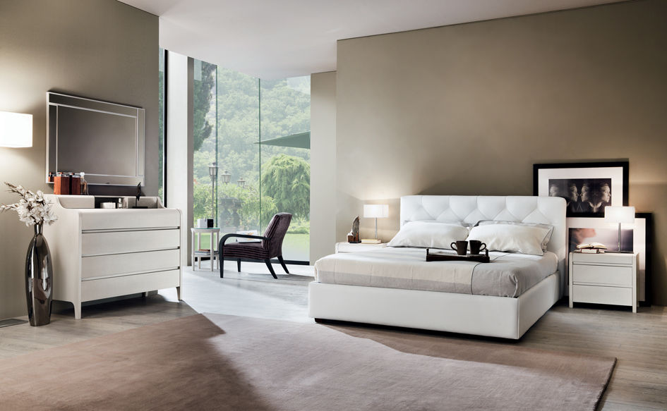 Collezione Melograno: Prediligere l’attenzione per le linee pulite e per la simmetria degli spazi, Le Fablier Le Fablier Modern style bedroom Solid Wood Multicolored Beds & headboards