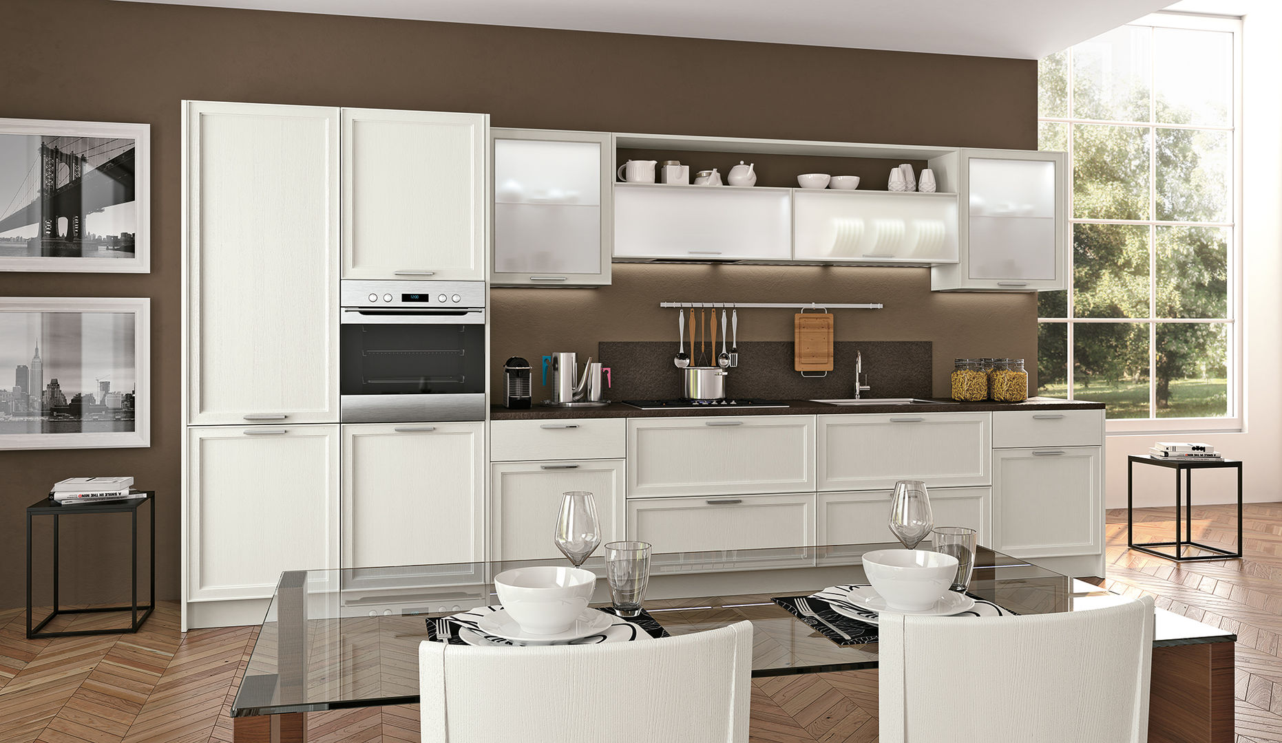 Collezione Melograno: Prediligere l’attenzione per le linee pulite e per la simmetria degli spazi, Le Fablier Le Fablier Modern kitchen Bench tops