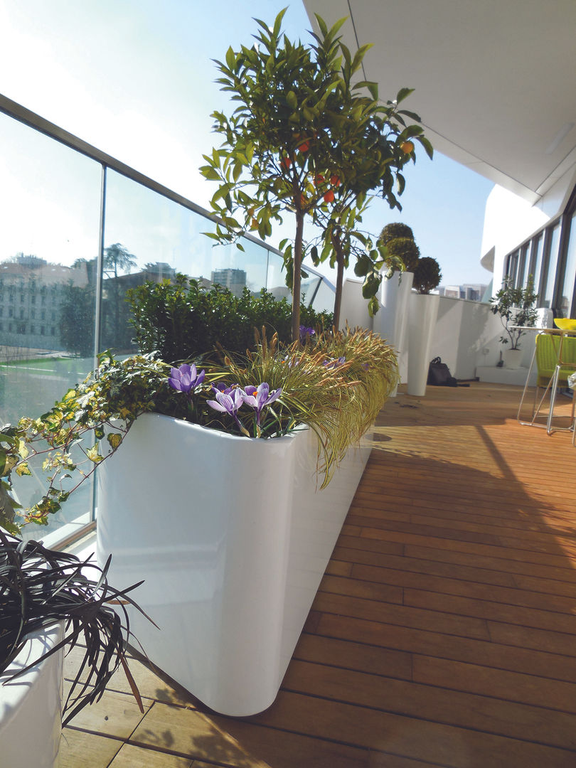 progetti, damiano damiano Modern balcony, veranda & terrace