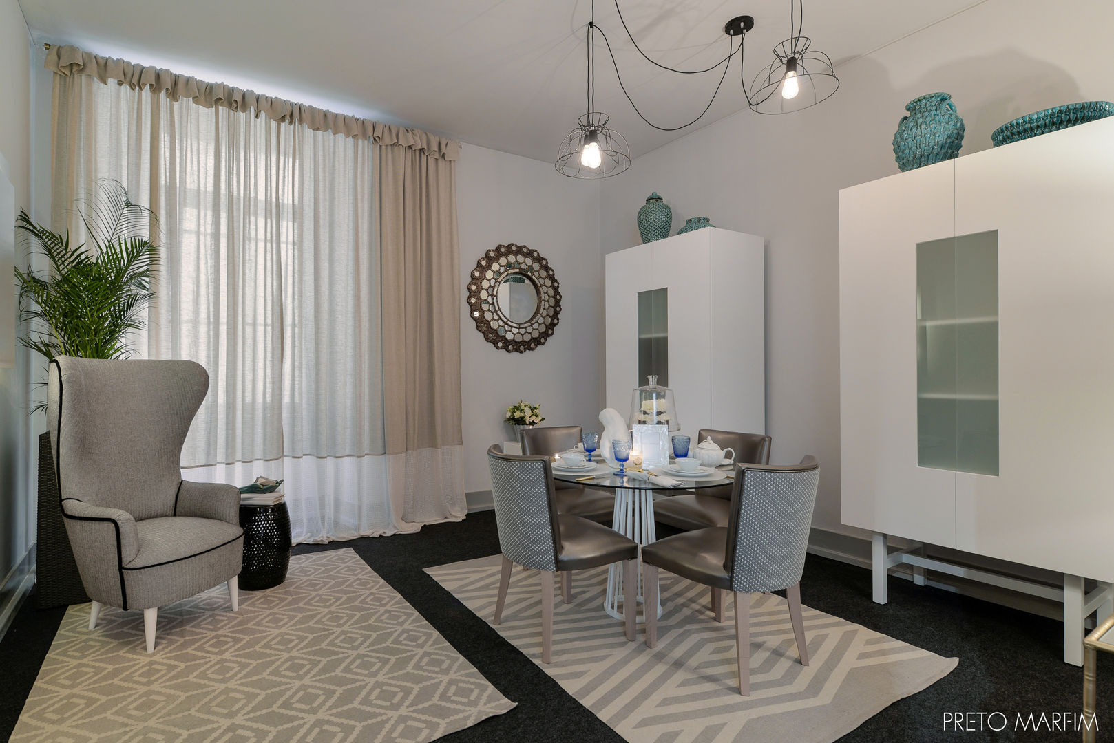 Timeless City, Preto Marfim Preto Marfim Modern dining room