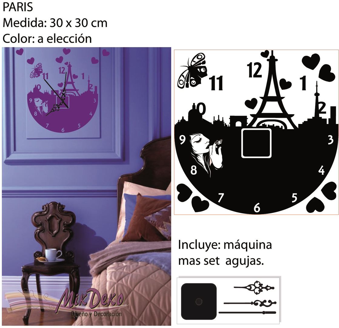 Relojes en Vinilos, MikDeko MikDeko ห้องนอน ของแต่งห้องนอนและอุปกรณ์จิปาถะ