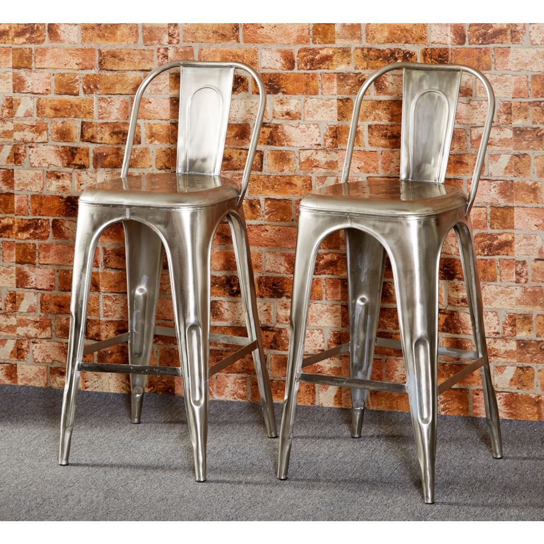Bonsoni Baudouin Industrial Bar Chair Made From Reclaimed Metal And Wood by British Raj Furniture homify Kitchen Wood Wood effect Tables & chairs