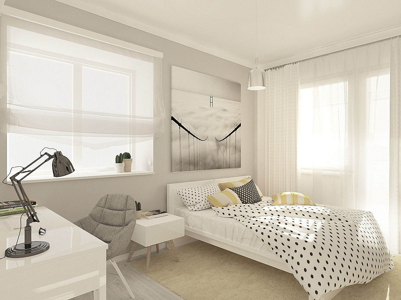 Студия-квартира для творческой пары , OK Interior Design OK Interior Design Chambre minimaliste