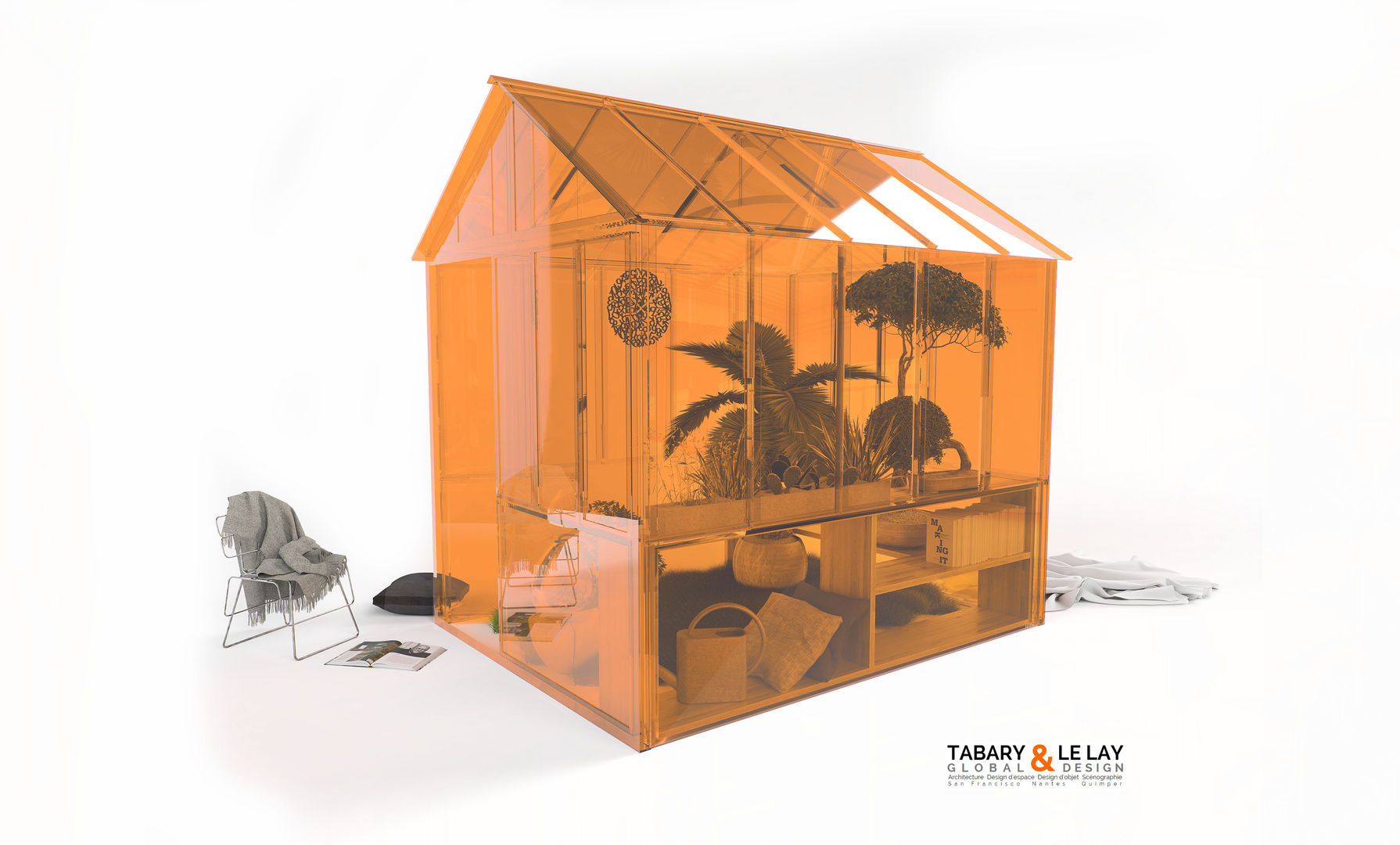 ​The invisible small greenhouse Nantes Frédéric TABARY Modern Kış Bahçesi Plastik