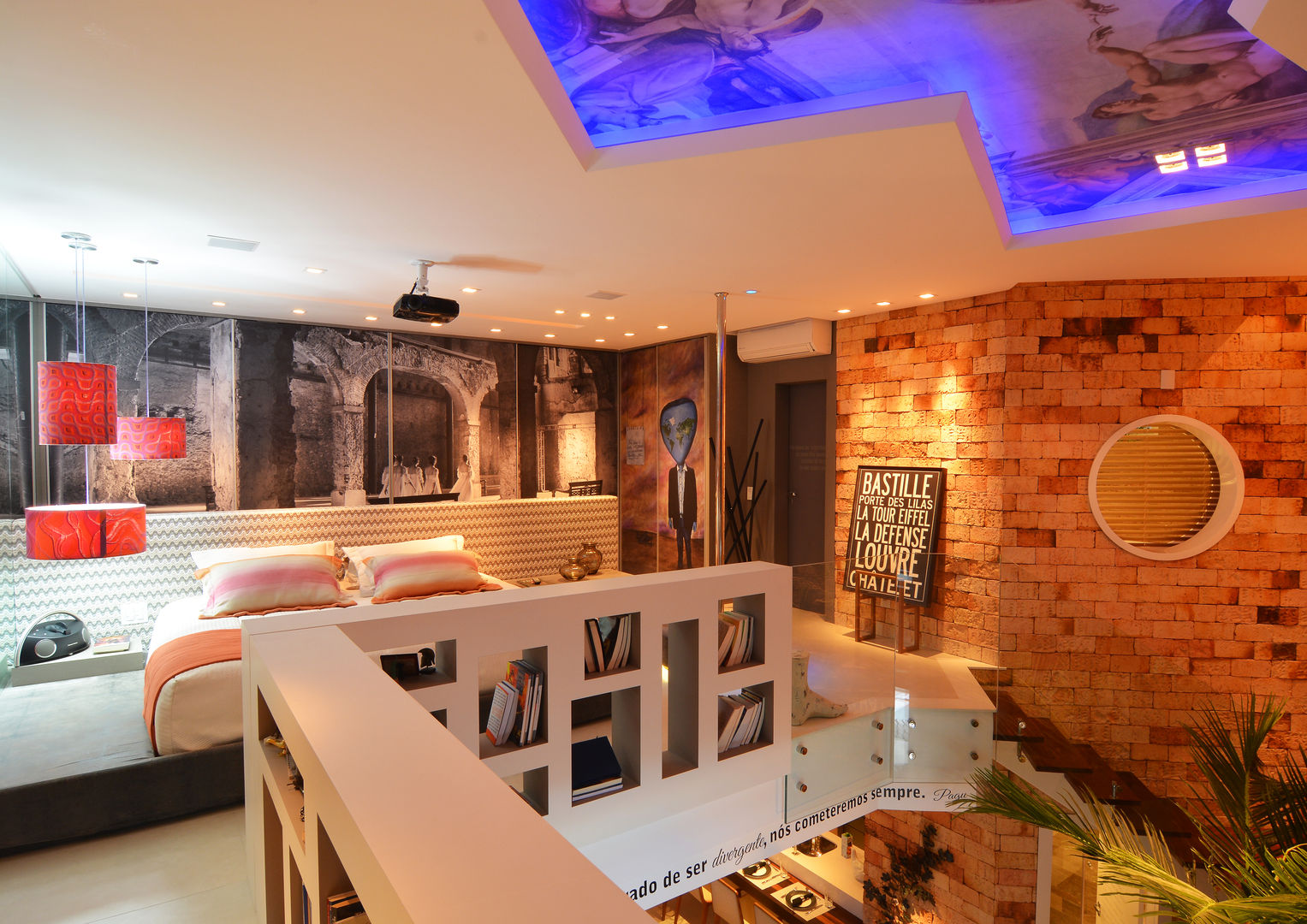 Loft Marine Home Resort, ANNA MAYA ARQUITETURA E ARTE ANNA MAYA ARQUITETURA E ARTE Rustic style bedroom Bricks