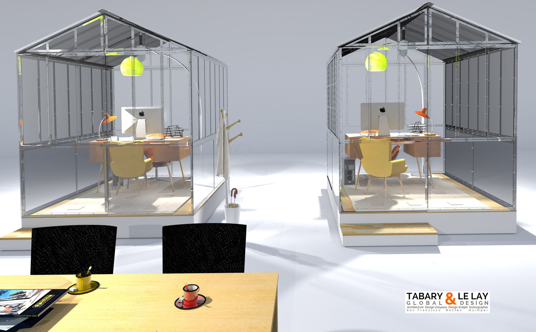 ​The invisible small greenhouse Nantes Frédéric TABARY مكتب عمل أو دراسة بلاستيك Desks