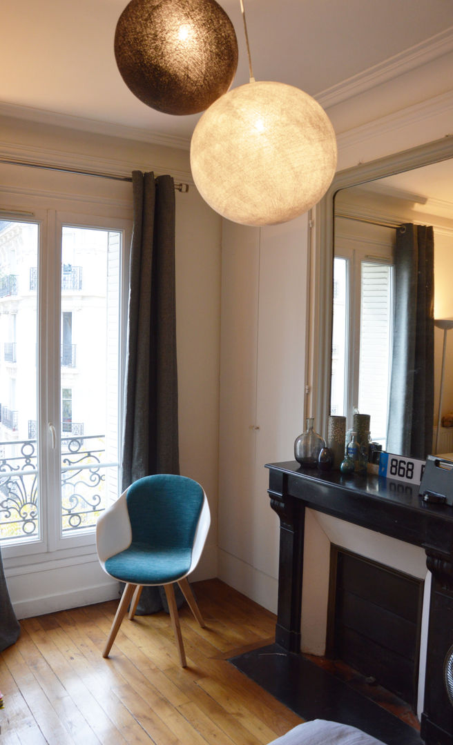 Chambre gris/bleu - appartement parisien homify