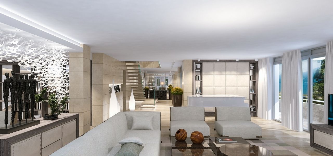 Интерьер двухуровневой квартиры, Швейцария, Локарно, LOFTING LOFTING Salas de estar ecléticas