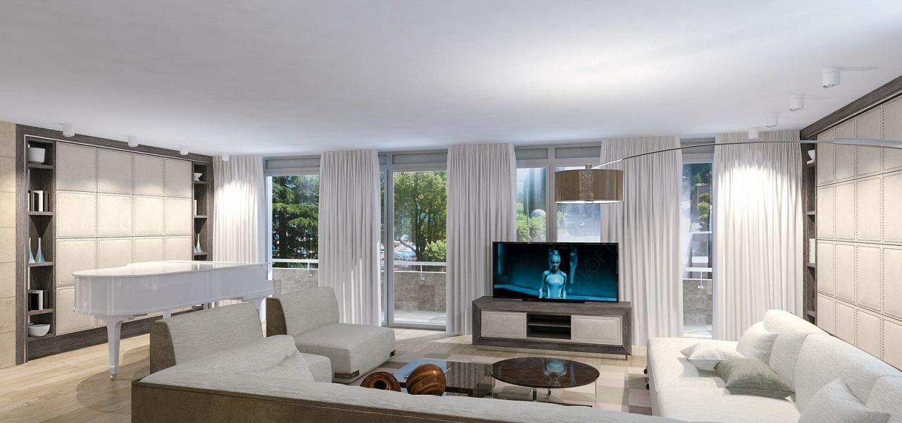 Интерьер двухуровневой квартиры, Швейцария, Локарно, LOFTING LOFTING Living room