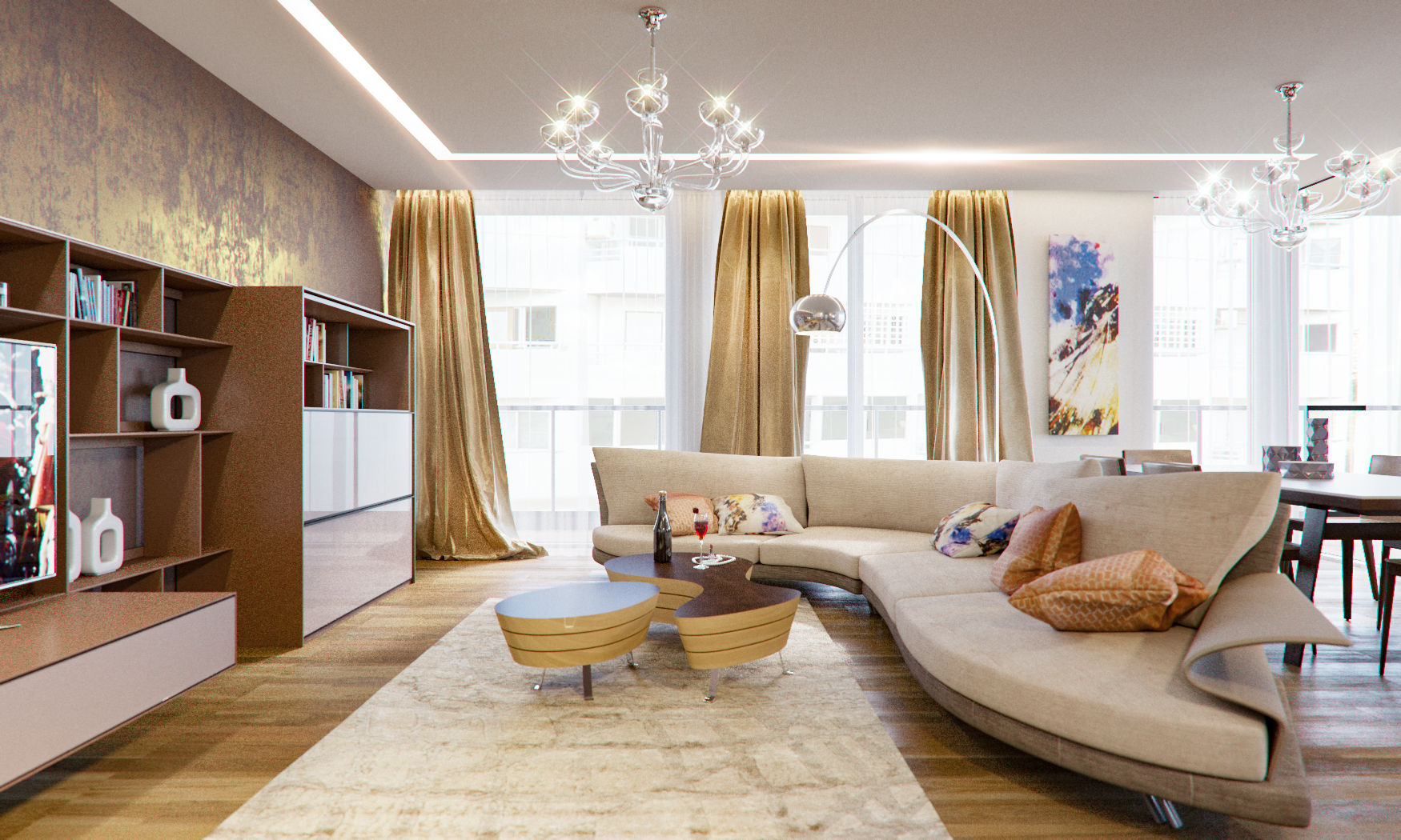 Four room apartment “Vero” in Frankfurt am Main, Hessen, Germany., Insight Vision GmbH Insight Vision GmbH Modern living room