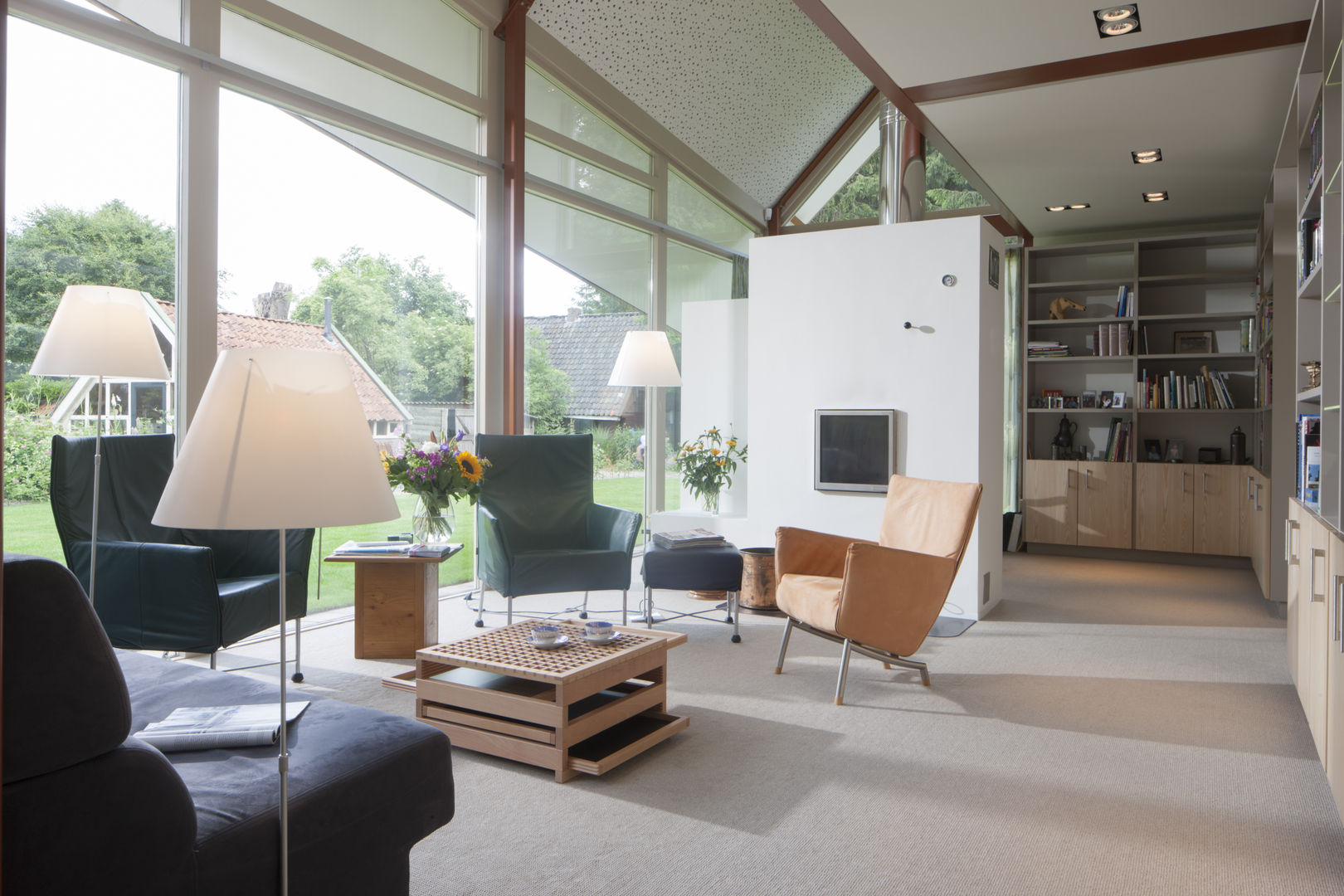 Woonhuis in Den Ham, hamhuis architecten hamhuis architecten Modern living room