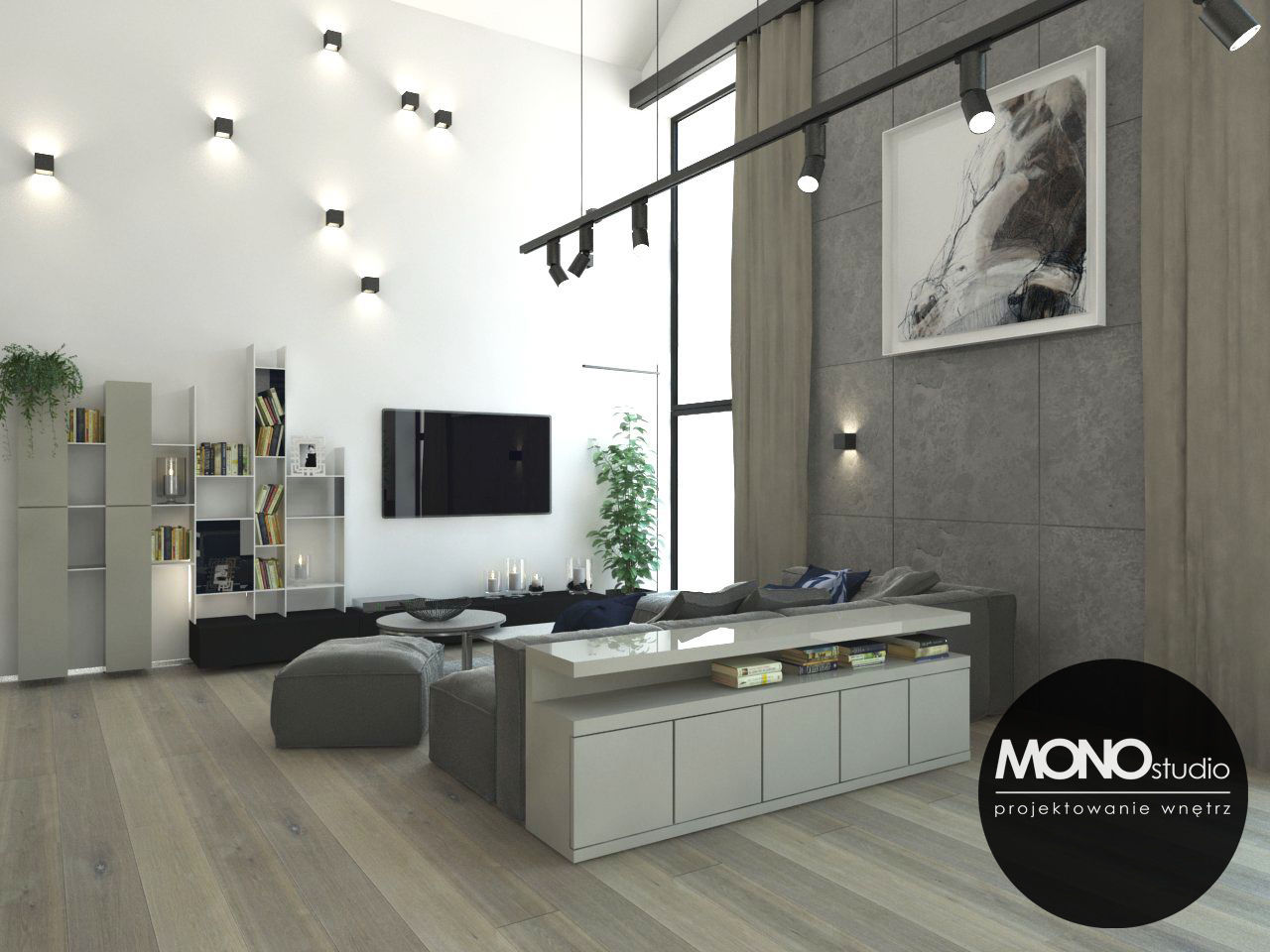 Nowoczesny dom , MONOstudio MONOstudio 现代客厅設計點子、靈感 & 圖片 塑木複合材料