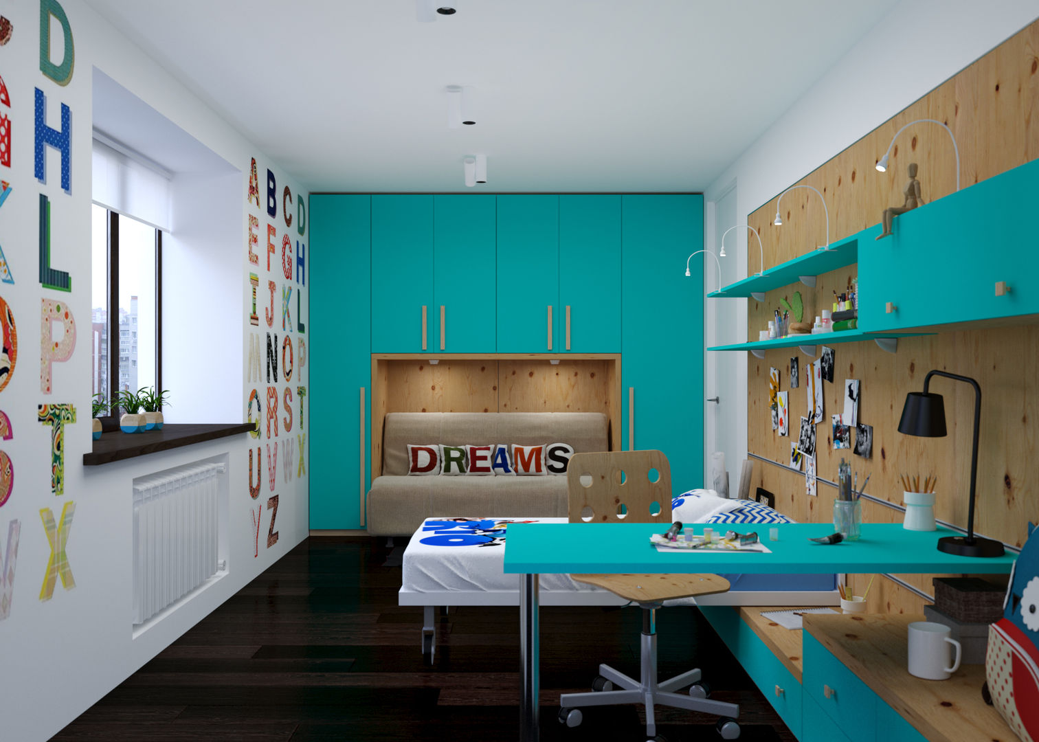 Квартира. Минимализм с элементами лофта, 3D GROUP 3D GROUP Chambre d'enfant minimaliste