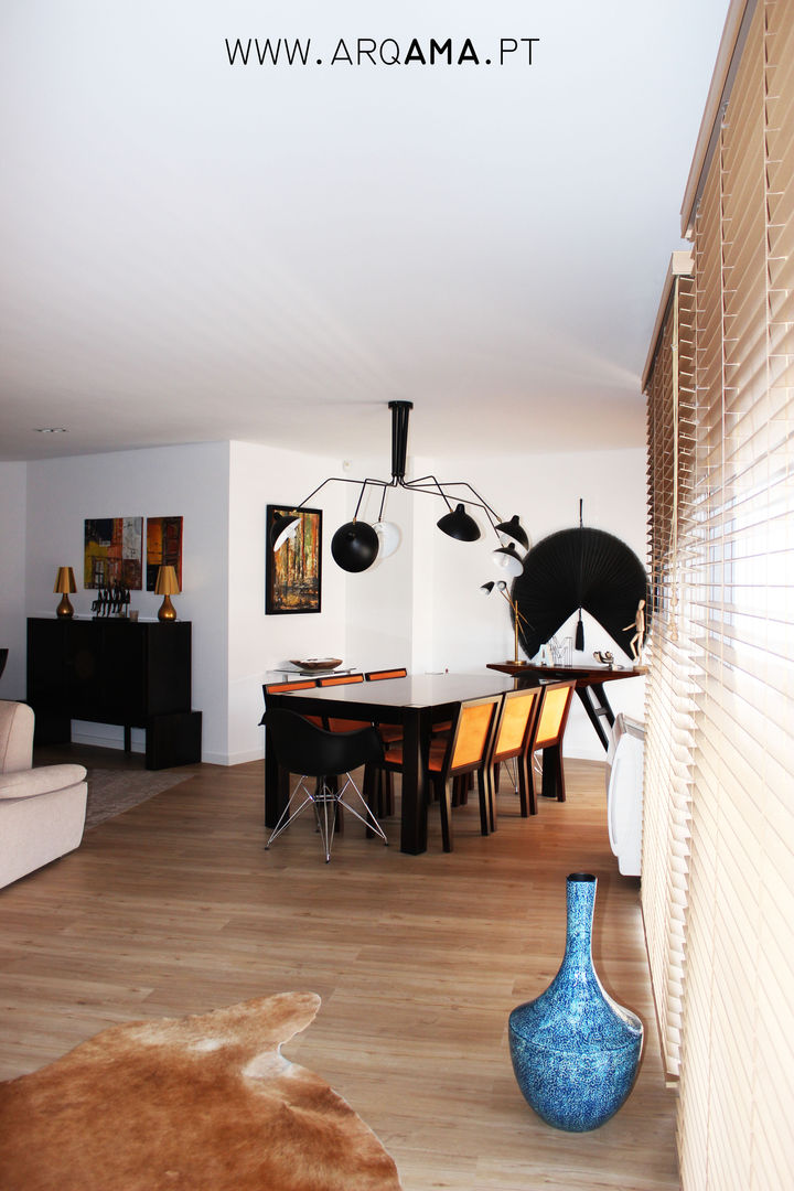 SCANDINAVIAN HOUSE PROJECT, ARQAMA - Arquitetura e Design Lda ARQAMA - Arquitetura e Design Lda Scandinavian style dining room