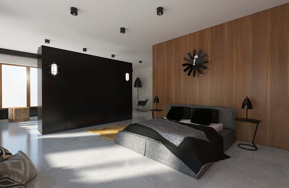 SPACE WHICH IS NOT AFRAID OF THE DARK COLOR , Creoline Creoline Moderne slaapkamers