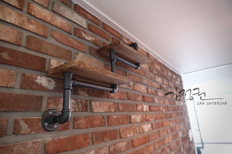 한빛 아파트, 김정권디자이너 김정권디자이너 Industrial style kitchen Bricks