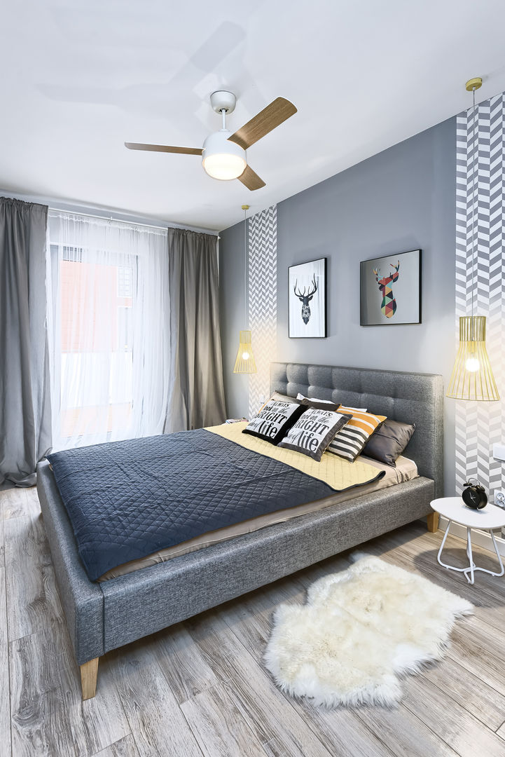 MIESZKANIE POKAZOWE NA OŁTASZYNIE, Q2Design Q2Design Scandinavian style bedroom