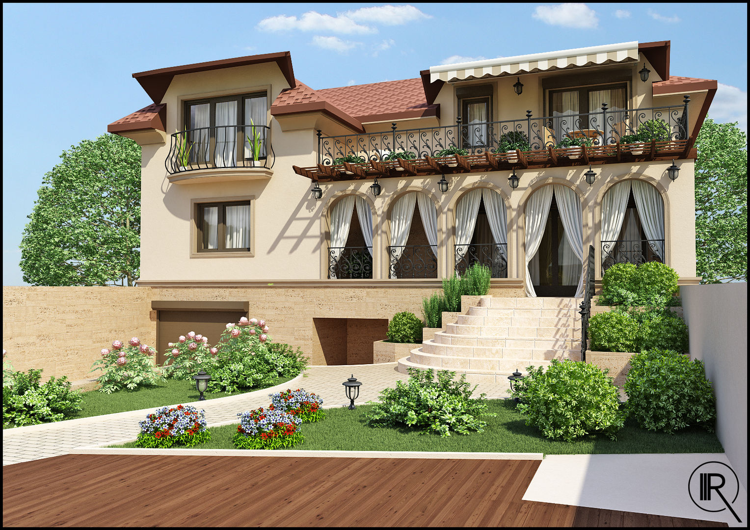 Реконструкция дома , Rash_studio Rash_studio Mediterranean style balcony, veranda & terrace