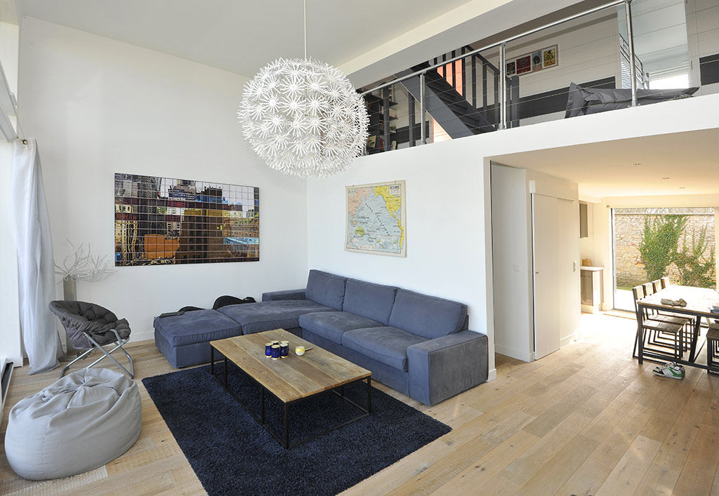 Maison de Vacances Ver/Mer , Natacha Goudchaux Architecte d'interieur Natacha Goudchaux Architecte d'interieur غرفة المعيشة