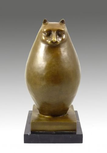 Modern Sculpture- Big chubby cat- signed, Botero Kunst & Ambiente - Bronzefiguren / Skulpturen Manufaktur 다른 방 구리 / 청동 / 황동 조각품