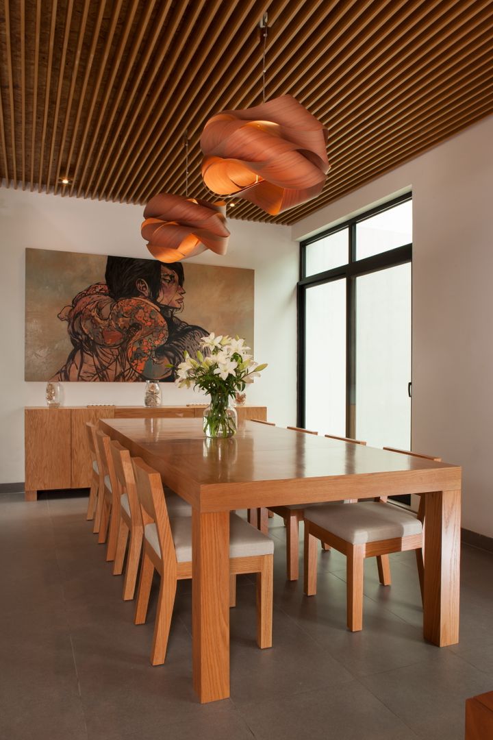 Casa Ming, LGZ Taller de arquitectura LGZ Taller de arquitectura Modern dining room Wood Wood effect