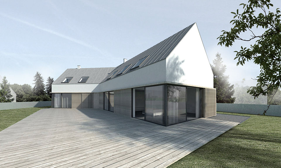 DOM NA TRÓJKĄTNEJ DZIAŁCE, BASK grupa projektowa BASK grupa projektowa Minimalist houses