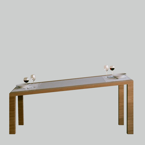 14 % [table] Laszlo Rozsnoki Salas de jantar ecléticas Derivados de madeira Transparente Mesas