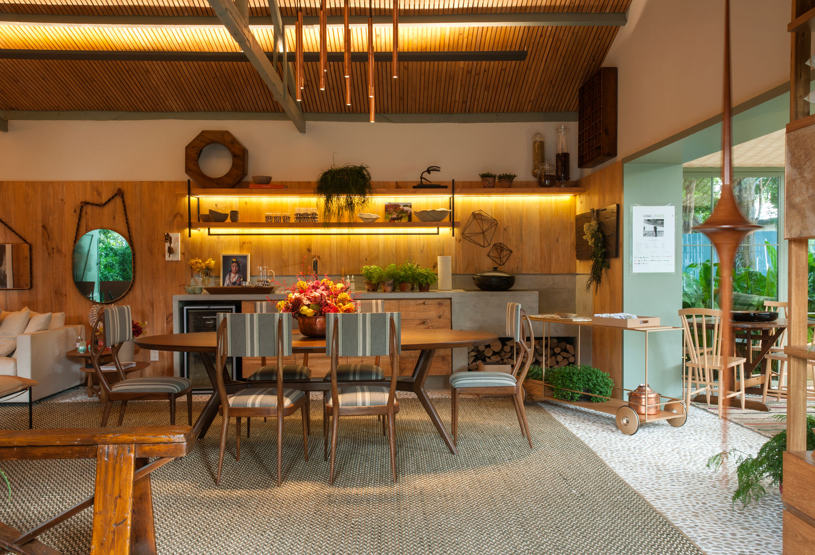 Living Marina Linhares Decoração de Interiores Salas de jantar tropicais