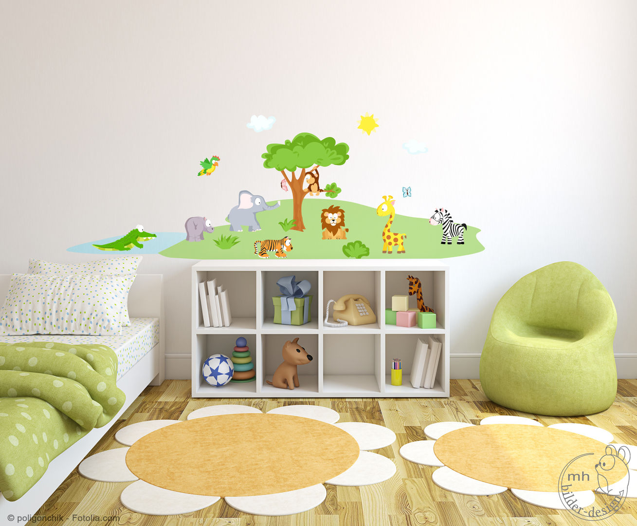 Wandtattoos - Dschungel im Kinderzimmer, MHBilder-Design MHBilder-Design Dormitorios infantiles de estilo ecléctico Sintético Marrón Accesorios y decoración