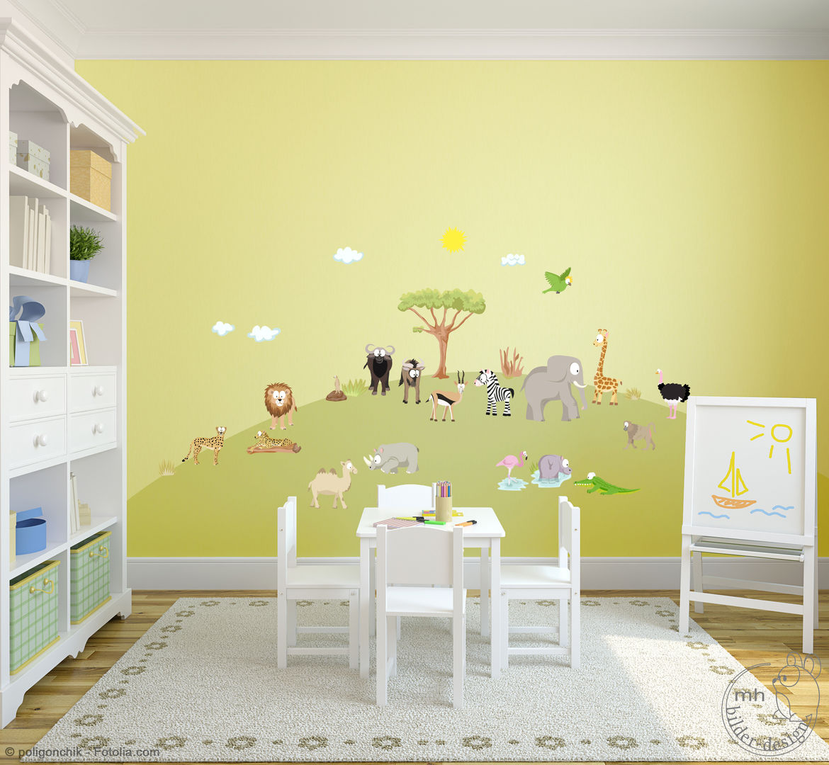 Wandtattoos - Dschungel im Kinderzimmer, MHBilder-Design MHBilder-Design Quartos de criança ecléticos Sintético Castanho Acessórios e Decoração