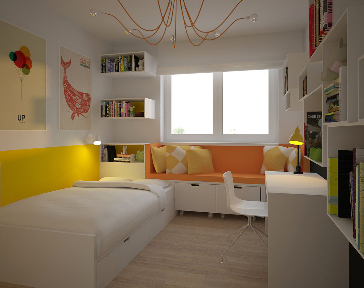 APARTAMENT_PODGÓRZE DUCHACKIE , motifo motifo モダンデザインの 子供部屋