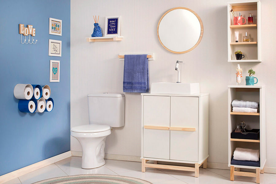 Modulados, Meu Móvel de Madeira Meu Móvel de Madeira Minimalist Banyo Ahşap Ahşap rengi İlaç Dolapları