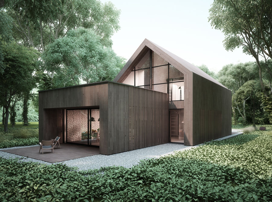 Projekty domów - House x06, Majchrzak Pracownia Projektowa Majchrzak Pracownia Projektowa 모던스타일 주택